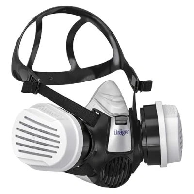 Immagine di Dräger X plore 3300 Maschera respiratoria con filtro ABEK1 Hg P3 per lavori chimici, semimaschera contro gas, vapori, polveri sottili e particolati, taglia S