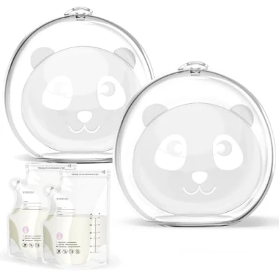 Immagine di KISSBOBO Coppette Capezzoli Silicone, Set da 2 Pezzi, Conchiglie Raccoglilatte (80 ml), Morbido E Confortevole, Senza BPA, Sacchetti Latte Materno con Sensore di Temperatura (20 Pezzi)