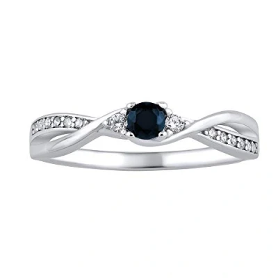 Immagine di SILVEGO Anello da Donna in Argento 925 con Vero Zaffiro Blu Scuro, JJJR1100SAP