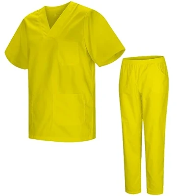 Immagine di MISEMIYA Uniformi Unisex Set Camice Uniforme Medica con Maglia e Pantaloni Mediche sanitarie Ref.8178 X Small, Giallo