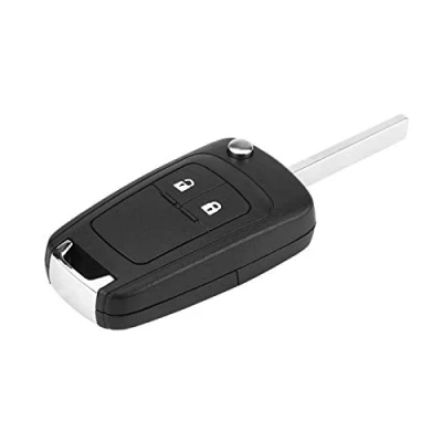 Immagine di Guscio chiave, Copertura FOB telecomando pieghevole a 2 pulsanti per portachiavi auto, adatto Opel Astra Insignia (nero)