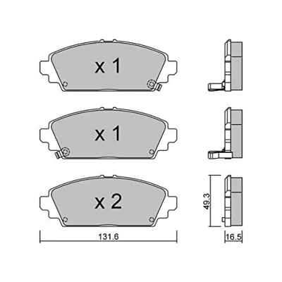 Immagine di METELLI 22 0463 0 Kit pastiglie freno con segnalatore acustico usura HONDA: Civic 7 Hatchback, Accord 6 Limousine, Limousine
