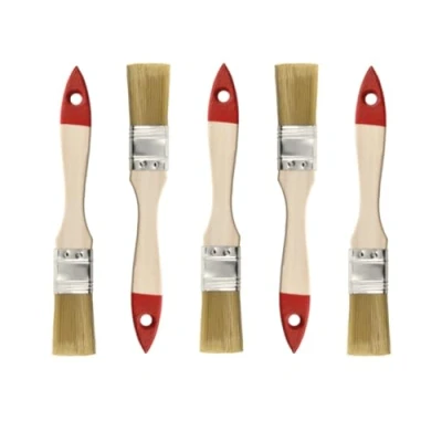 Immagine di HARDY WORKING TOOLS M7 Pennellesse Set 5 sezioni, Larghezza 1 pollice pezzi, Pennello con manico in legno, di verniciatura 5PCS, Serie *30*, A0200 300510