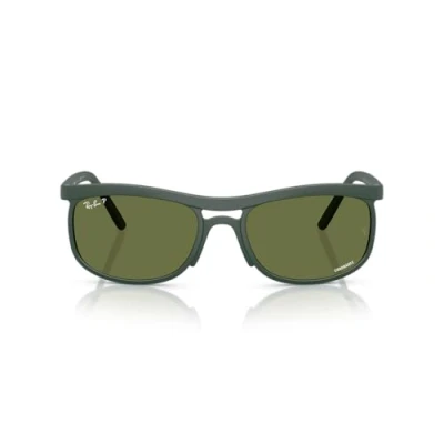 Immagine di Ray Ban Unisex RB4452CH 6016/2 Occhiali da sole Peek Verde Squadrata Polarizzata