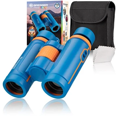 Immagine di BRESSER JUNIOR Binocolo 7 x 30 per bambini dai 6 anni in su, con ingrandimento 7x e bilanciamento delle diottrie, inclusa custodia il trasporto birdwatching, escursioni sport