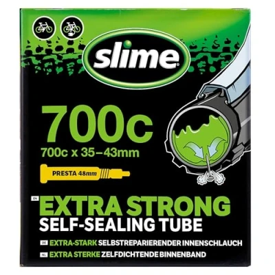 Immagine di Slime 30102 Camera d&#039;Aria per Bici con Sigillante Antiforatura, Autosigillante, Prevenire e Riparare, Valvola Presta, 700c x 35 45