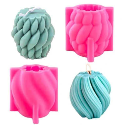 Immagine di 2 stampi per candele in silicone a spirale versare geometriche silicone, forma candele, sapone, candela profumata, fondente