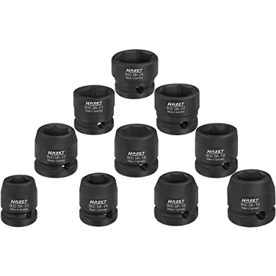 Immagine di Hazet Kit inserti a bussola Quadrata , 1/2 (12.5 mm) 10 parti 900SK/10