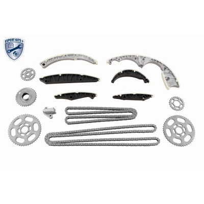 Immagine di VAICO V10 10019 Kit Catena distribuzione con guide di scorrimento, tendicatena, ruote dentate per albero a camme Simplex, chiusa