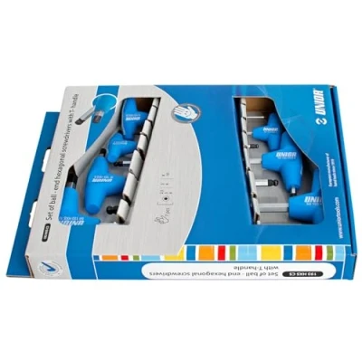 Immagine di Unior 193HXSCS Juego de destornilladores hexagonales esféricos con Mango en T, caja cartón S2.5 S10/7