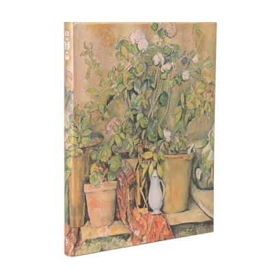 Immagine di Paperblanks Diari a copertina rigida, Vasi di Terracotta e Fiori, Cezanne, Ultra, Bianco, Chiusura con Fascia Elastica