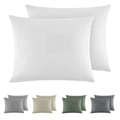 Immagine di Dreamzie Federe Cuscino Letto Cotone 40x80 cm, Set di 2, 100% Lavato, Copricuscino Bianco Con Cerniera, Federa Certificata OEKO TEX
