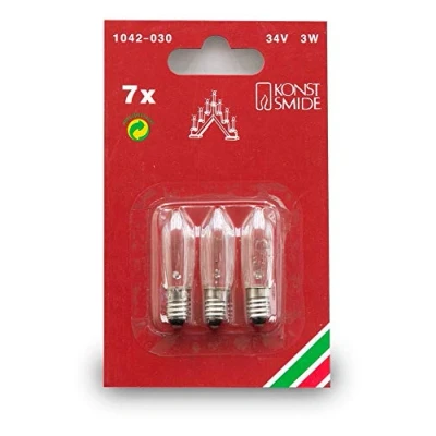 Immagine di Konstsmide 1042 030 Lampadina di ricambio 3 pz. E10 34 V Trasparente