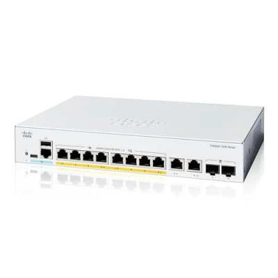 Immagine di Cisco Catalyst 1200 8FP 2G Smart Switch, 8 porte GE, Full PoE, 2 combinate 1GE, protezione limitata a vita (C1200 2G)