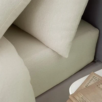 Immagine di Catherine Lansfield Lenzuolo con angoli king size, in cotone spazzolato, color crema