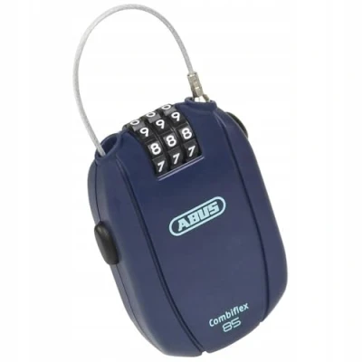Immagine di Abus, antifurto a cavo ABUS Combiflex, per la sicurezza di sci, caschi, passeggini e bagagli, Trip 85, lunghezza 85 cm, spessore 3 mm, con codice numerico, blu