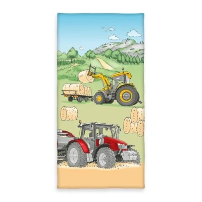 Immagine di Herding Traktor Velourstuch, Cotone, Multicolore, 75 x 150 cm