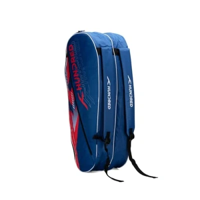 Immagine di HUNDRED Strike Badminton and Tennis Racquet Kit Bag (Slate Blue, Size: Large/6in1) Material: Polyester Multiple Compartment with Side Pouch Easy Carry Handle Padded Back Straps