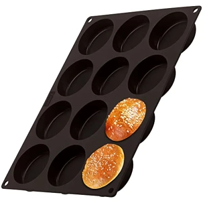 Immagine di Lurch 85087 FlexiForm Burger Buns Stampo per 12 panini hamburger (diametro 6,3 cm), in 100% silicone platino senza BPA, colore: Marrone