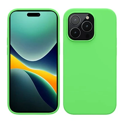 Immagine di kwmobile Cover per Apple iPhone 14 Pro Custodia Back Case Caricatore Wireless Antiurto e Flessibile in Silicone TPU verde lime