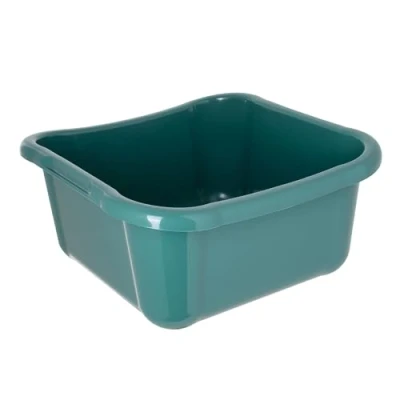 Immagine di KADAX ciotola rettangolare per la biancheria, robusta vasca il bucato, lavaggio con comode maniglie, contenitore pulizia, compatta (verde, 12 l)