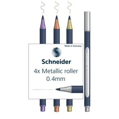 Immagine di Schneider Paint It 050 Set di penne a sfera metallizzate, 0,4 mm, confezione da 8 pezzi