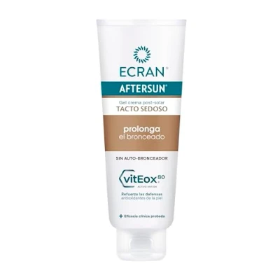 Immagine di Ecran Aftersun Estensore dell&#039;abbronzatura Crema postsolare senza autoabbronzante che lenisce, lenisce e ripara la pelle, texture gel crema, massima freschezza, formula con VitEox 80