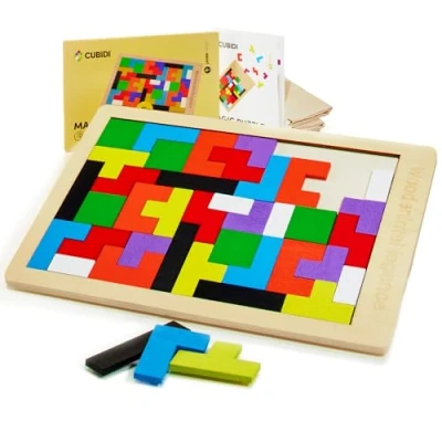 Immagine di CUBIDI® Puzzle originale Tangram Promuove il pensiero logico e l&#039;immaginazione spaziale Gioco di abilità in legno tiglio alta qualità Giocattolo per ragazzi ragazze dai 4 anni su