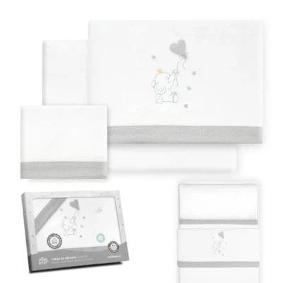 Immagine di Interbaby Set lenzuola minicla 50 x 80 cotone 100% lenzuolo per lettino neonati in flanella, caldo Include con angoli, piano di lavoro e federa cuscino ideale inverno