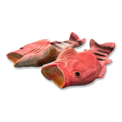 Immagine di Uniqstore, ciabatte creative Tricky Fish a forma di pesce, da spiaggia, uomo, rosa., 42/43 EU