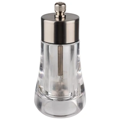Immagine di APS 40583 Macinasale, macinasale in acrilico e acciaio inox nero, macina al carbonio, grado di macinazione regolabile, Ø 6 cm, altezza 13 cm