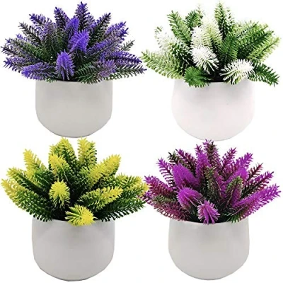 Immagine di Fycooler Fiori Artificiali Arbusti con Vaso Bouquet Finti per Autunno Decorazioni Piante da Interno e Esternoper Casa Ufficio Giardino Pati
