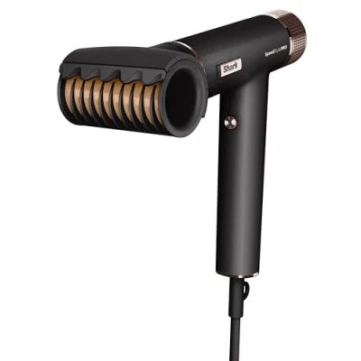 Immagine di Shark SpeedStyle Pro Asciugacapelli, Alte Prestazioni, Alta Velocità, Tutti i Tipi di Capelli, Protezione Cuoio Capelluto, 5 Accessori, Leggero, Ionico, Non Danneggia Custodia, Nero HD752EU