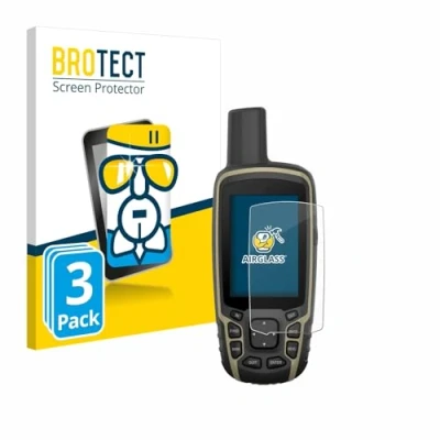 Immagine di brotect Pellicola Protettiva Vetro per Garmin GPSMAP 65s Protezione Schermo (3 Pezzi) [Durezza Estrema 9H, Chiaro]