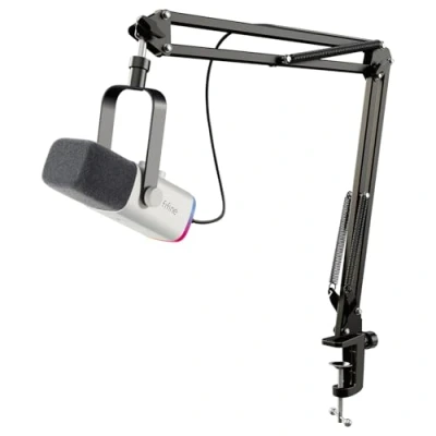 Immagine di FIFINE XLR Streaming Microfono con braccio per Podcast Studio, USB Dinamico Microphone Gaming PC pulsante Mute schede audio PS4/5 Mac Mixer Bianco