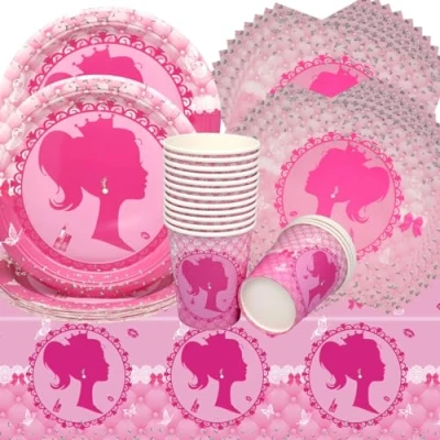 Immagine di Doyomtoy Stoviglie per Feste, 53 Pezzi Prinzessin Compleanno Decorazioni Piatti di Prinzessin,Tazze,Tovaglioli Bambini Favors