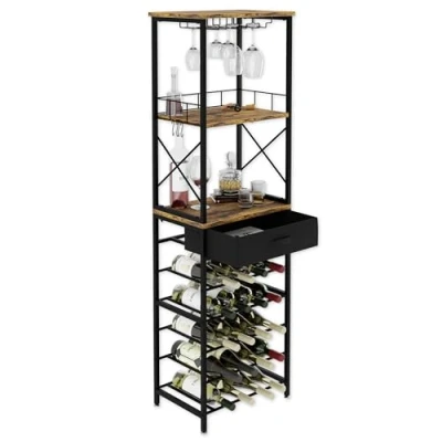 Immagine di Lenmar, Portabottiglie in metallo per bottiglie LOFT 2 20S, 148 x 45 30 cm, 20 bottiglie, vino, portabottiglie, cantina, scaffali, resistente