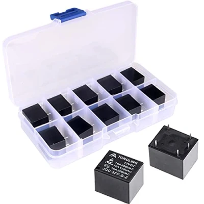 Immagine di GUUZI 10 pz Relè di Potenza SPDT PCB Tipo DC 12V Bobina 5 Pin Mini Power Coil JQC 3F