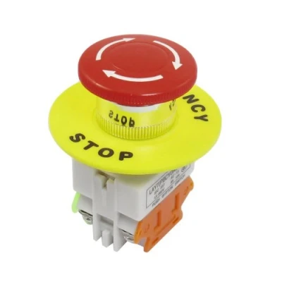 Immagine di SODIAL (R) Rosso fungo Cap 1NO 1NC ferma emergenza Pulsante interruttore DPST AC 660V 10A