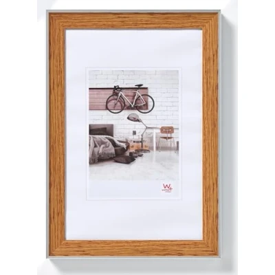Immagine di walther design cornice faggio 10 x 15 cm con bordo esterno argento, bohémien EN015P