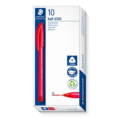 Immagine di STAEDTLER 4320 M 2 Stick Rainbow Penna a sfera, confezione da 10, colore: Rosso