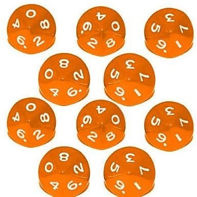Immagine di Polyhedral Dice Set, 10 Pack for DND, MTG, RPG, Dungeons and Dragons Game, Table Games, Acrylic Dice, arancione