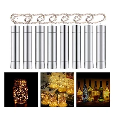 Immagine di Herefun 8x20 LED Luci per Bottiglie, Luce Bottiglia Bianco Caldo, Notturna Tappo del Vino Fata String, la Decorazione Della Riunirsi, Festa, Matrimonio