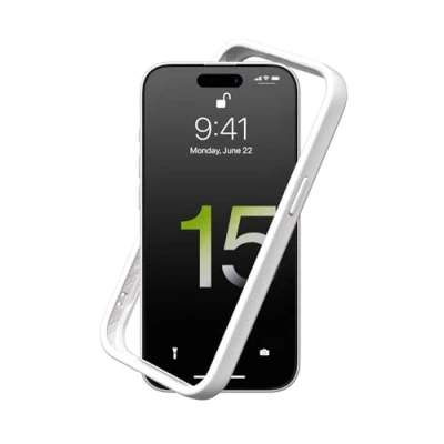 Immagine di RhinoShield Bumper Case Compatible with [iPhone 15 Plus] CrashGuard Shock Absorbent Slim Design Protective Cover 3.5M / 11ft Drop Protection White