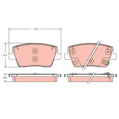 Immagine di TRW GDB2355 Kit pastiglie freno con segnalatore acustico usura HYUNDAI: i30 III Hatchback, Fastback