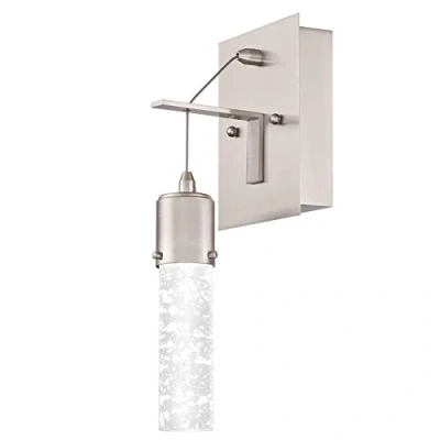 Immagine di Westinghouse Lighting 63720 Apparecchiatura da parete interno LED Cava a una luce 9 watt, finitura in nichel spazzolato con vetro bollicine