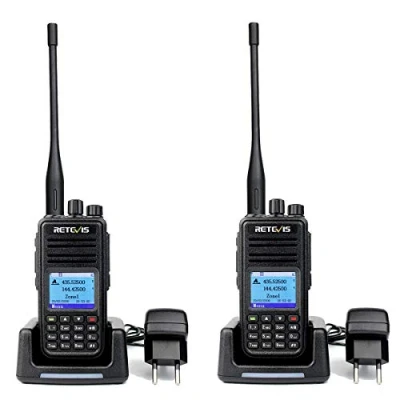 Immagine di Retevis RT3S DMR Walkie Talkie Digitale Dual Band Digitale/Analogica GPS 3000 Canali Ricetrasmettitore TDMA Compatibile con MOTOTRBO (1 Coppia, Nero)