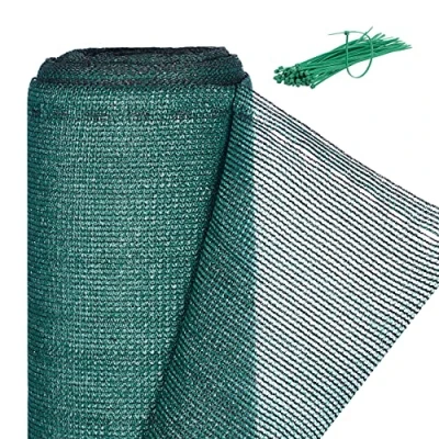 Immagine di Relaxdays Rete di Recinzione per Recinti e Ringhiere, Tessuto HDPE, Protezione Raggi UV, Resistente, 1x15 m, Verde