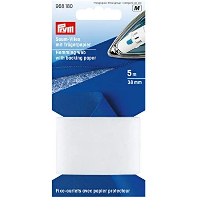 Immagine di Prym Tessuto in Pile per Orli, Polyester, Bianco, 38 mm