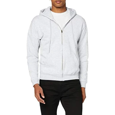 Immagine di Fruit of the Loom Zip, Felpa con cappuccio, Uomo, Grigio (Heather Grey), Medium